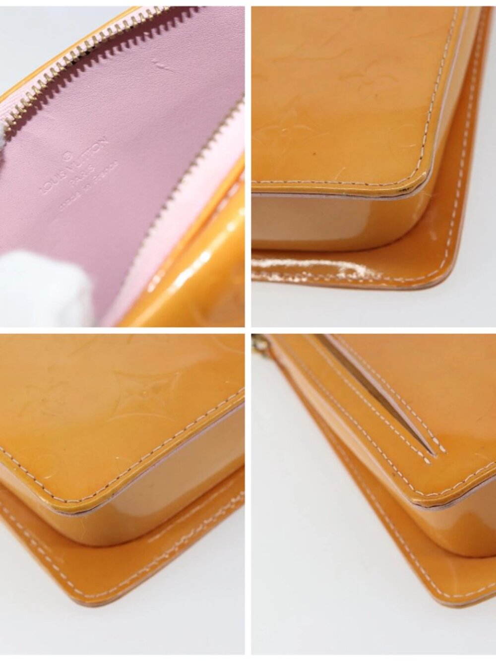 LOUIS VUITTON Monogram Vernis Motto Pouch Marshmallow Pink M91312 - Picture 12 of 15